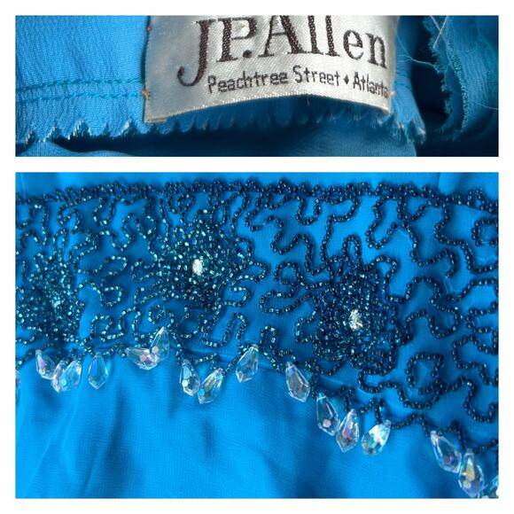 Vintage 1960s Blue Chiffon Beaded Formal Prom Dress |
medium - Picture 5 of 6